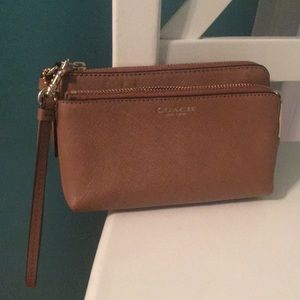 Coach tan wristlet never used
